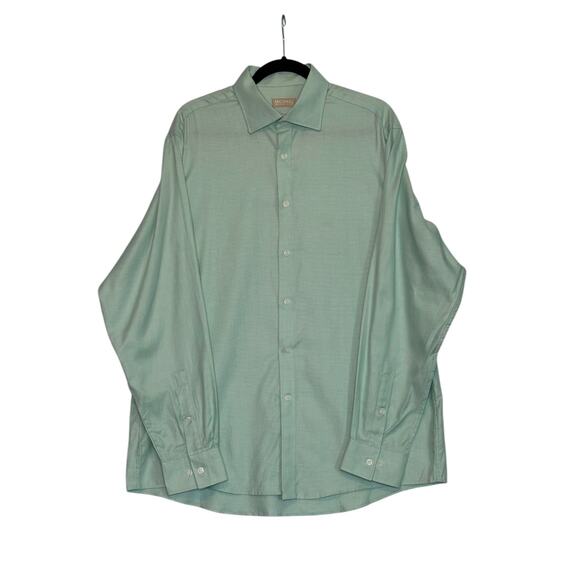 Michael Kors green long sleeves buttoned dress shirt size 16.5 - Picture 1 of 11